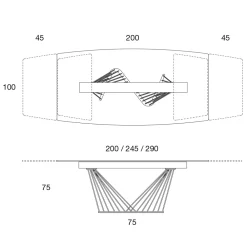 Viadurini Living Ausziehbare Esstische-Esstisch ausziehbar bis 290 cm in Metall- und Keramikplatte - Ricolo
