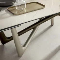 Viadurini Living Ausziehbare Esstische-Esstisch Ausziehbar bis 294 cm Polierte Keramik und Polyurethan - Stalto