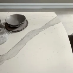 Viadurini Living Ausziehbare Esstische-Esstisch Ausziehbar bis 294 cm Polierte Keramik und Polyurethan - Stalto