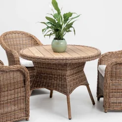 Viadurini in the Garden Gartentische Aus Teakholz-Esstisch für den Außenbereich mit breiter natürlicher Teakholzplatte - Melina