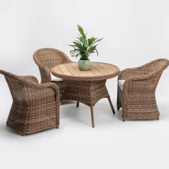 Viadurini in the Garden Gartentische Aus Teakholz-Esstisch für den Außenbereich mit breiter natürlicher Teakholzplatte - Melina