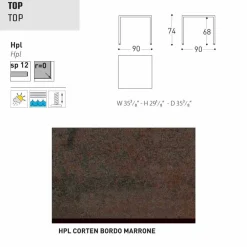 Varaschin Gartentische Fest-Esstisch für indoor und Outdoorbereich Victor