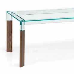 Viadurini Living Esstische Nach Mass|Esstische-Esstisch Glasplatte und Massivholzbasis Made in Italy - Presino