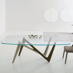 Viadurini Living Esstische-Esstisch Glasplatte und Polyurethanbeine 2 Größen - Stalto