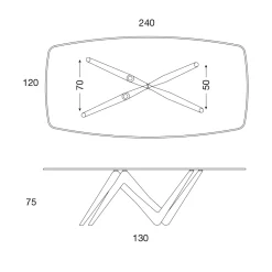 Viadurini Living Esstische-Esstisch Glasplatte und Polyurethanbeine 2 Größen - Stalto