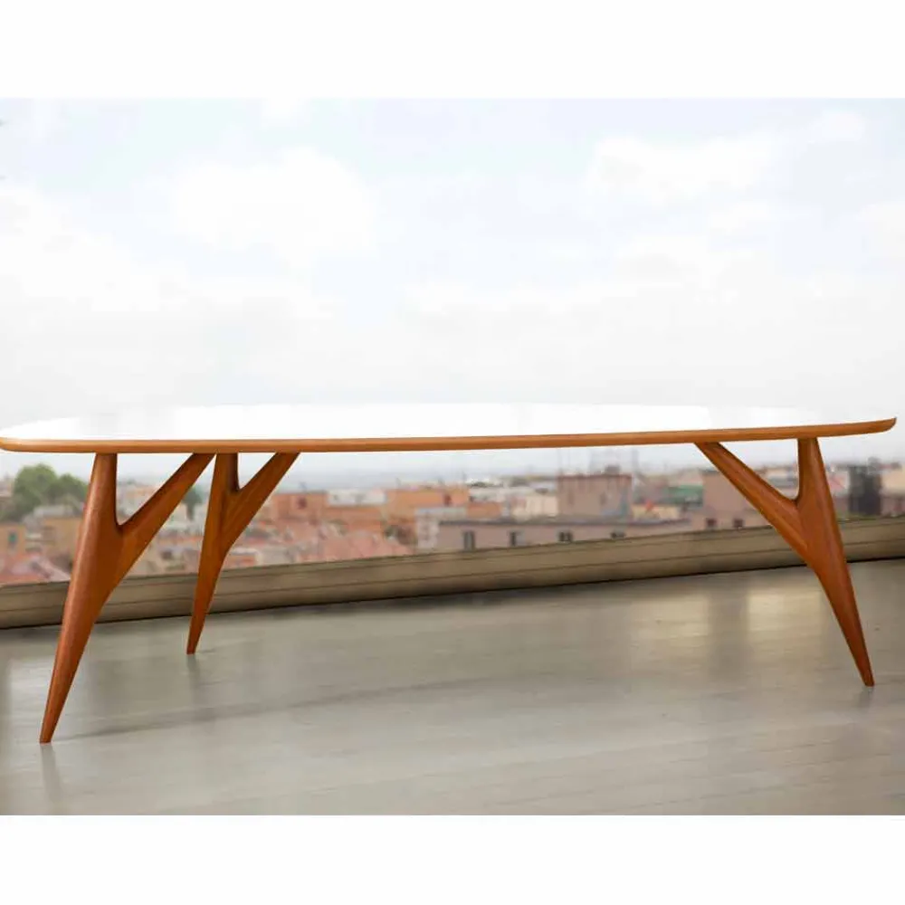 Viadurini Living Esstische Nach Mass|Esstische-Esstisch, handgefertigt, aus HPL und massivem Mahagoni Made in Italy - Eiche