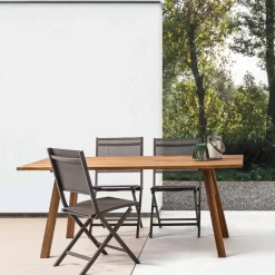 Viadurini in the Garden Gartentische Aus Teakholz-Esstisch im Freien in Acacia Wood Oil Finish - Leonard