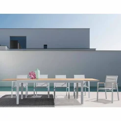 Viadurini in the Garden Gartentische Aus Aluminium|Ausziehbare Gartentische-Esstisch im Freien mit ausziehbarer Platte bis zu 300 cm - Reisetasche