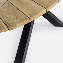 Viadurini in the Garden Gartentische Aus Teakholz-Esstisch im Freien mit ovaler Platte aus Teakholz, Homemotion - Selenia