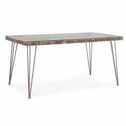 Viadurini Living Esstische-Esstisch im Industriestil mit Platte aus Mdf und Glas Homemotion - Brasilien