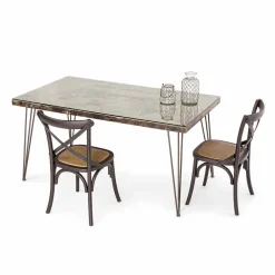 Viadurini Living Esstische-Esstisch im Industriestil mit Platte aus Mdf und Glas Homemotion - Brasilien