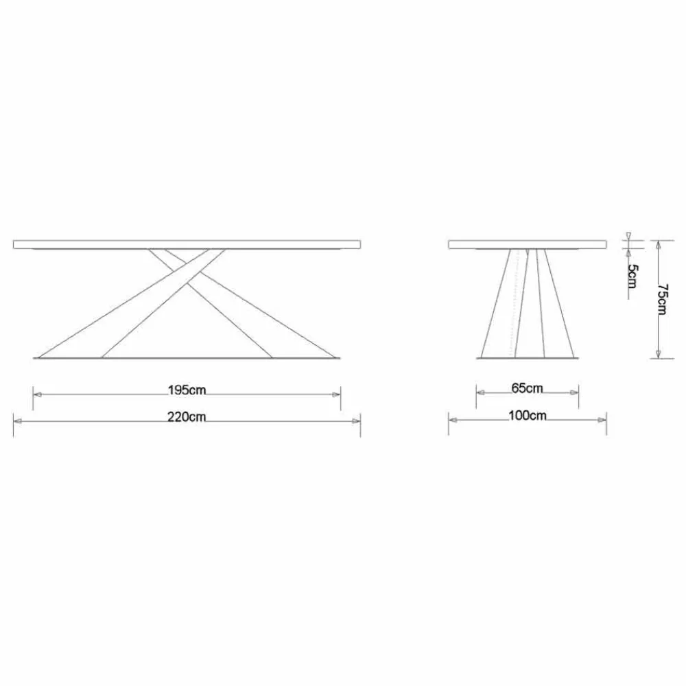 Viadurini Living Esstische Nach Mass|Esstische-Esstisch im modernen Design mit Elliot-Tischplatte aus italienischer Eiche