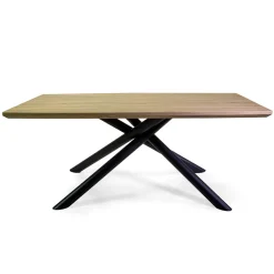 Viadurini Living Esstische-Esstisch in MDF-Holzoptik und schwarzem Metallgestell - Sunset