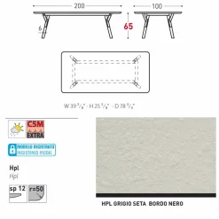 Varaschin Gartentische Fest-Esstisch Indoor und Outdoor H65 cm Link