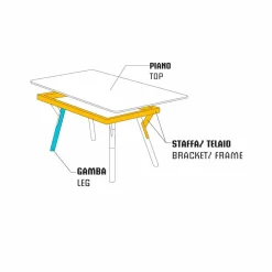 Varaschin Gartentische Fest-Esstisch Indoor und Outdoor H75 cm Link