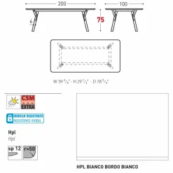 Varaschin Gartentische Fest-Esstisch Indoor und Outdoor H75 cm Link