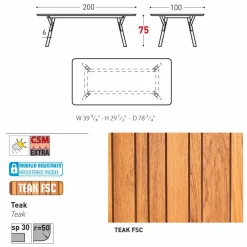 Varaschin Gartentische Aus Teakholz-Esstisch komplett aus Teakholz H75 cm Link