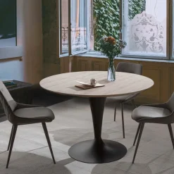 Viadurini Living Ausziehbare Esstische-Esstisch mit ausziehbarer runder Platte bis zu 170 cm - Moreno