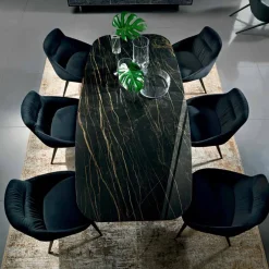 Viadurini Living Esstische-Esstisch mit feiner Keramikplatte, hergestellt in Italien – Settimmio