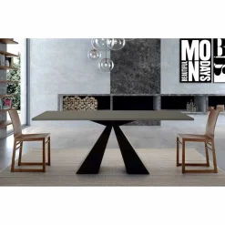 Viadurini Living Esstische-Esstisch mit Fenix-Platte und Stahlgestell, hergestellt in Italien – Dalmatiner