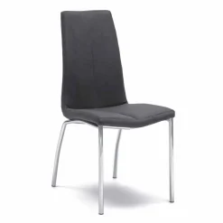 Viadurini Living Moderne Stühle-Esstisch mit Fuß aus verchromtem Metall, bezogen mit Kunstleder 4 Stück - Ilda