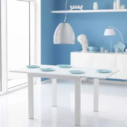 Viadurini Living Ausziehbare Esstische-Esstisch mit Glas Tischplatte ausziehbar Teo