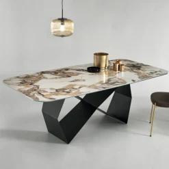 Viadurini Living Esstische-Esstisch mit Keramikplatte in Marmoroptik Made in Italy - Mirco