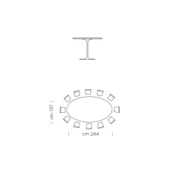 Viadurini Living Runde Tische|Esstische-Esstisch mit ovaler furnierter Platte, hergestellt in Italien – Dollars