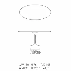 Viadurini Living Esstische-Esstisch mit ovaler Marmorplatte Made in Italy - Superb