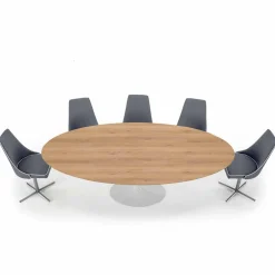 Viadurini Living Esstisch Oval|Esstische-Esstisch mit ovaler Platte aus HPL-Laminat, hergestellt in Italien – Dollars