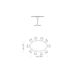 Viadurini Living Esstisch Oval|Esstische-Esstisch mit ovaler Platte aus HPL-Laminat, hergestellt in Italien – Dollars