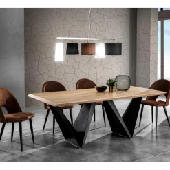 Viadurini Living Esstische-Esstisch mit Platte in Mdf furnierter Eiche - Helene