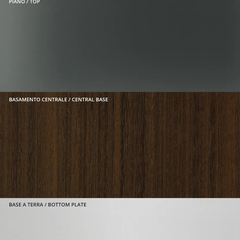 Viadurini Living Esstische Nach Mass|Esstische-Esstisch mit quadratischer Glasplatte und Holzsockel Made in Italy - Kuadro