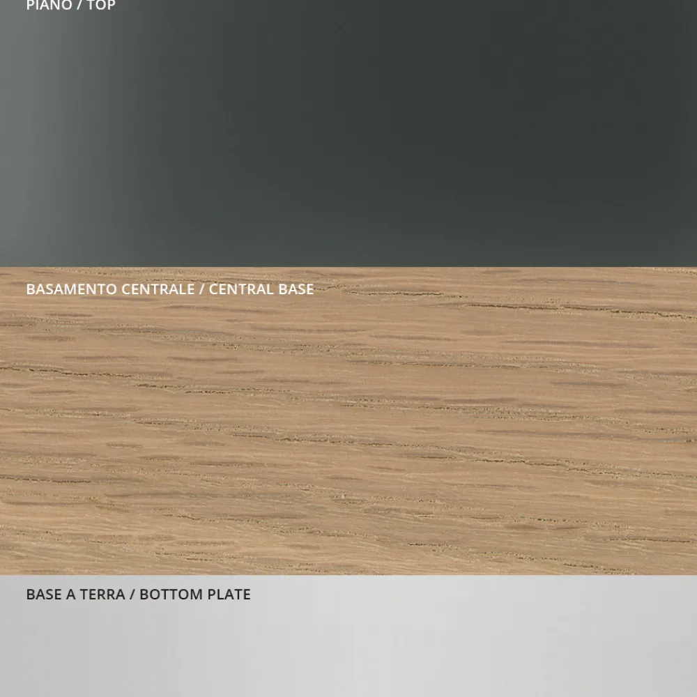 Viadurini Living Esstische Nach Mass|Esstische-Esstisch mit quadratischer Glasplatte und Holzsockel Made in Italy - Kuadro