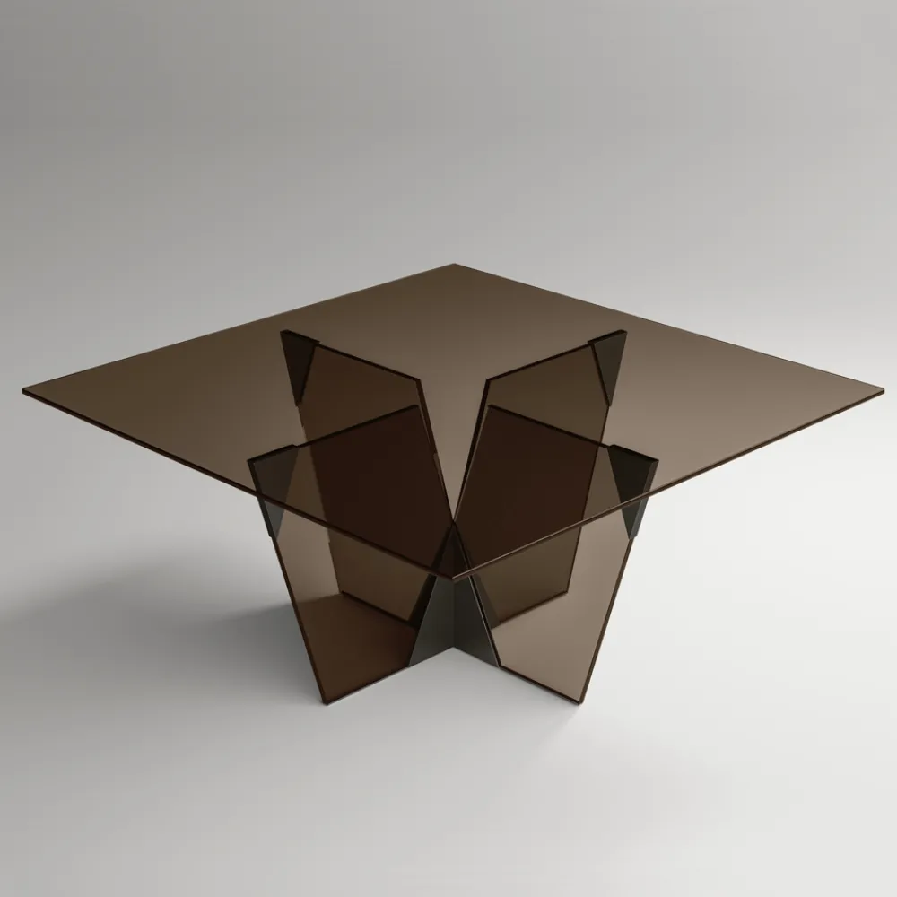 Viadurini Living Esstische Nach Mass|Esstische-Esstisch mit quadratischer Tischplatte und Glasfuß Made in Italy - Tiseo