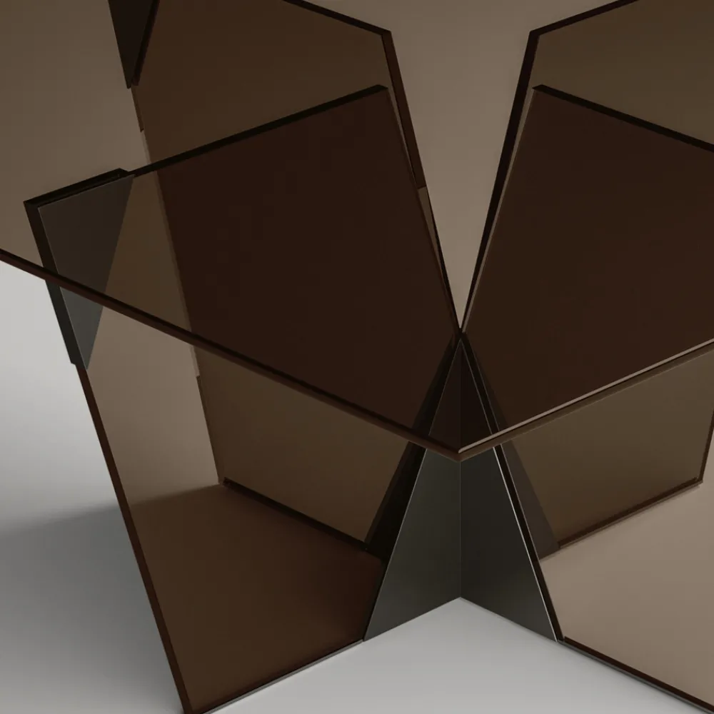 Viadurini Living Esstische Nach Mass|Esstische-Esstisch mit quadratischer Tischplatte und Glasfuß Made in Italy - Tiseo