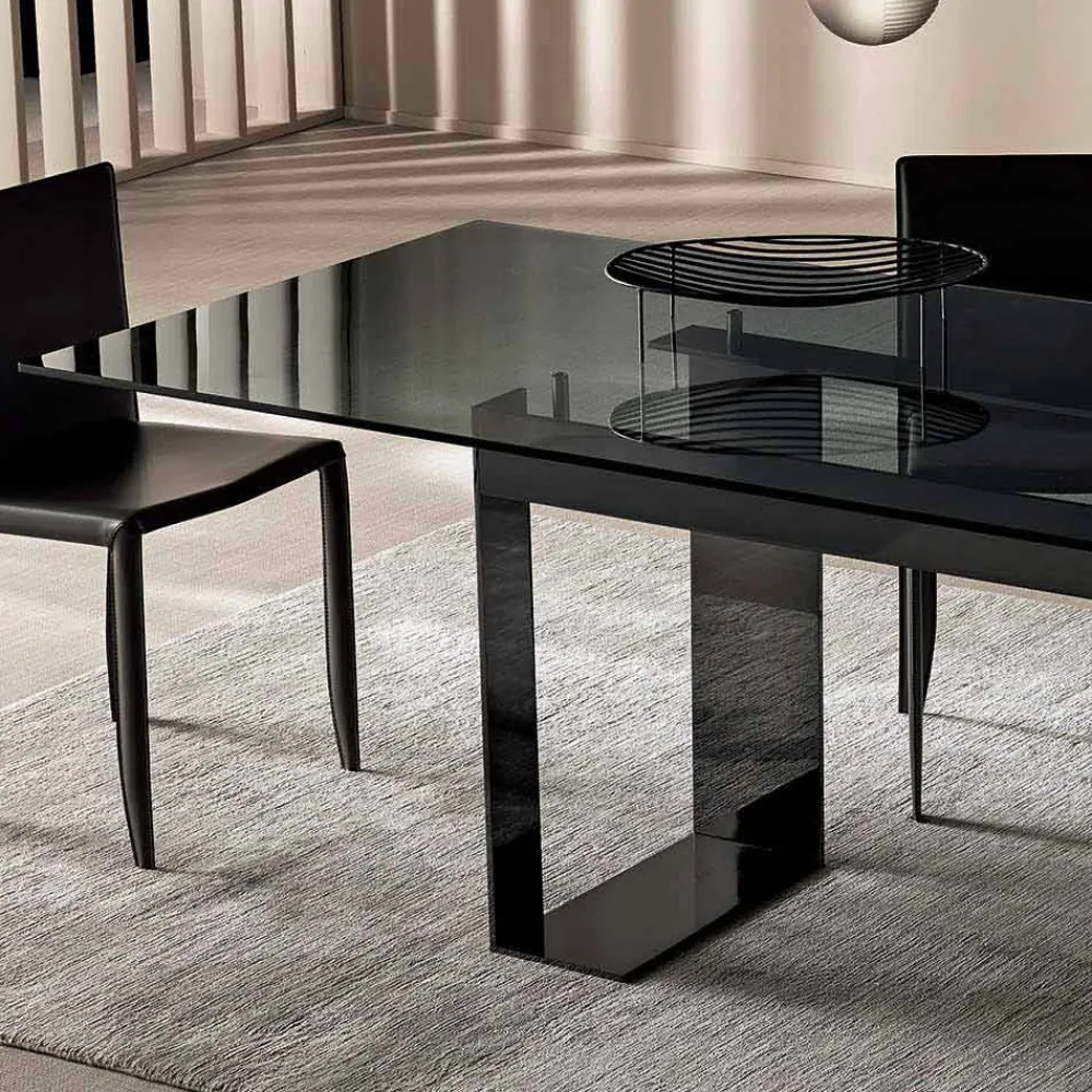 Viadurini Living Esstische Nach Mass|Esstische-Esstisch mit Rauchglasplatte und Metallgestell 4 Dimensionen - Speck