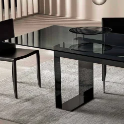 Viadurini Living Esstische Nach Mass|Esstische-Esstisch mit Rauchglasplatte und Metallgestell 4 Dimensionen - Speck