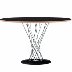 Viadurini Living Runde Tische-Esstisch mit runder Platte aus schwarzem Laminat Made in Italy - Plaza