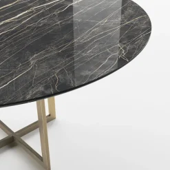 Viadurini Living Runde Tische-Esstisch mit runder Platte aus Feinsteinzeug Made in Italy - Emilio