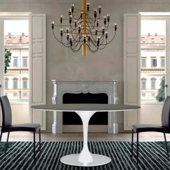 Viadurini Living Runde Tische-Esstisch mit runder Platte aus hochwertigem Fenix, hergestellt in Italien – Dollars