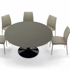 Viadurini Living Runde Tische-Esstisch mit runder Platte aus hochwertigem Fenix, hergestellt in Italien – Dollars