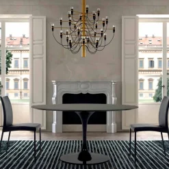 Viadurini Living Runde Tische-Esstisch mit runder Platte aus hochwertigem Fenix, hergestellt in Italien – Dollars