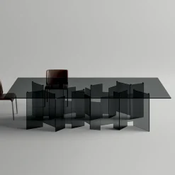 Viadurini Living Esstische Nach Mass|Esstische-Esstisch mit Untergestell und rechteckiger Glasplatte Made in Italy - Thommy