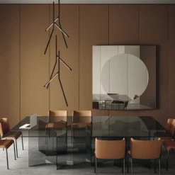 Viadurini Living Esstische Nach Mass|Esstische-Esstisch mit Untergestell und rechteckiger Glasplatte Made in Italy - Thommy