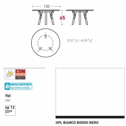 Varaschin Gartentische Fest|Runde Tische-Esstisch rund H 65 cm