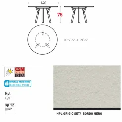 Varaschin Gartentische Fest|Runde Tische-Esstisch rund H 75 cm Link