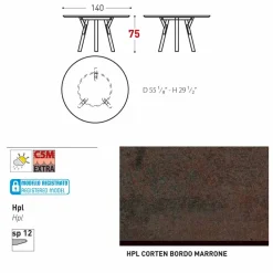 Varaschin Gartentische Fest|Runde Tische-Esstisch rund H 75 cm Link