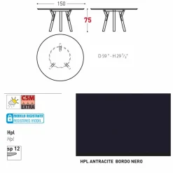 Varaschin Gartentische Fest|Runde Tische-Esstisch rund H 75 cm Link