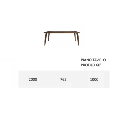 Viadurini Living Esstische-Esstisch Struktur und Platte aus Massivholz Made in Italy - Giustino